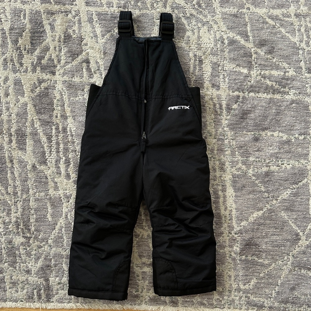 Arctix Black Kids Snow Bib Overalls with Adjustable Straps